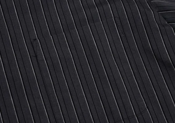 COMME des GARCONS HOMME Switching Open Collar Striped Shirt K-155824_006