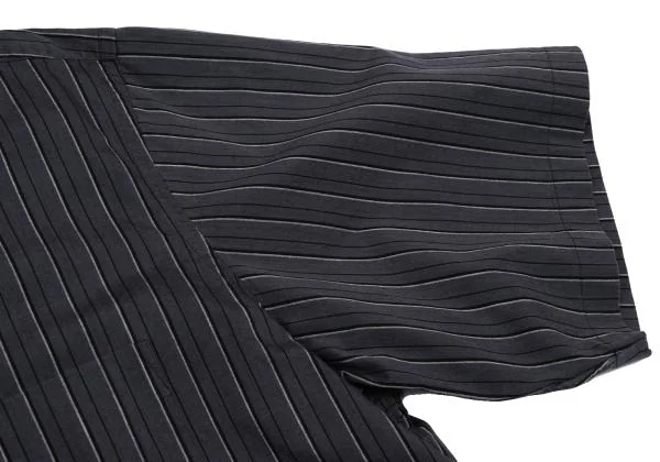 COMME des GARCONS HOMME Switching Open Collar Striped Shirt K-155824_007