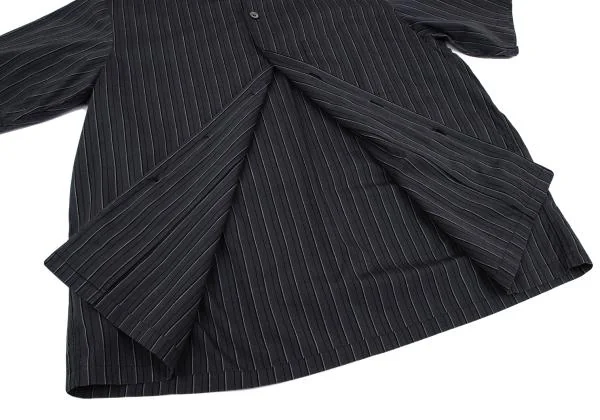COMME des GARCONS HOMME Switching Open Collar Striped Shirt K-155824_009