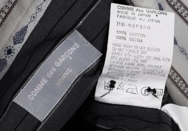 COMME des GARCONS HOMME Switching Open Collar Striped Shirt K-155824_014