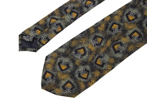 ジョルジオアルマーニ GIORGIO ARMANI 幾何学総柄ネクタイ カーキ紺他 K-155829_003
