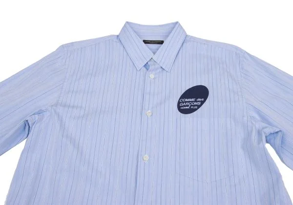 COMME des GARCONS HOMME PLUS Logo Printed Stripe Woven Shirt K-156003_002