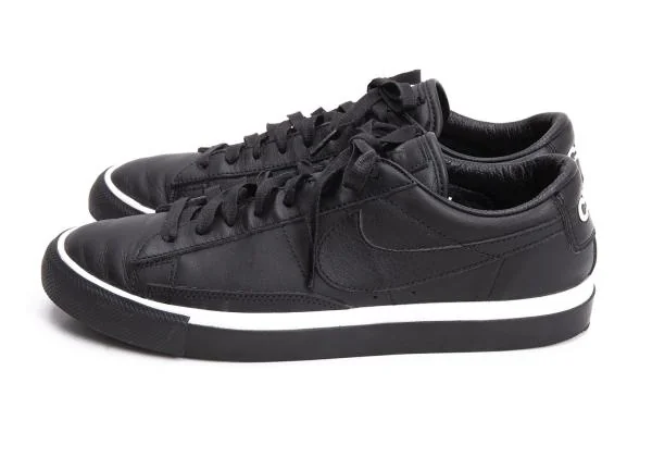 ブラックコムデギャルソン×ナイキBLACK COMME des GARCONS×NIKE Blazer Low レザースニーカー 黒26cm K-156014_003