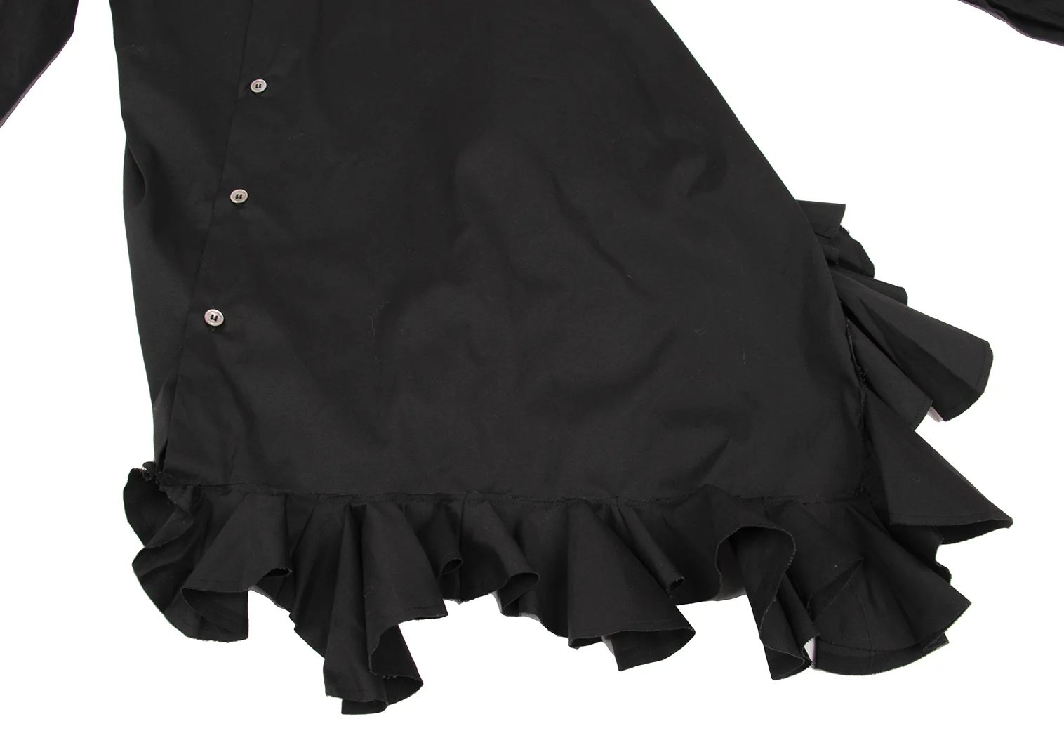 新品!コムデギャルソンCOMME des GARCONS フリル切替斜行ボタン