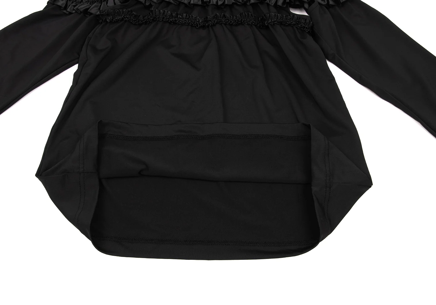 コムデギャルソンCOMME des GARCONS フリルテープ切替ストレッチカットソー 白黒S 【レディース】 コムデギャルソンCOMME des GARCONS フリルテープ切替ストレッチ