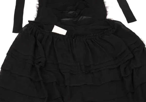 COMME des GARCONS See-through Chiffon Poly Apron Skirt K-156065_009