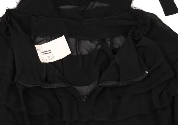 COMME des GARCONS See-through Chiffon Poly Apron Skirt K-156065_010