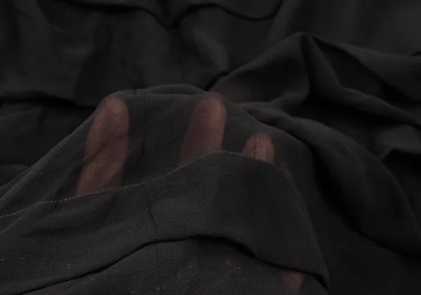 COMME des GARCONS See-through Chiffon Poly Apron Skirt K-156065_011