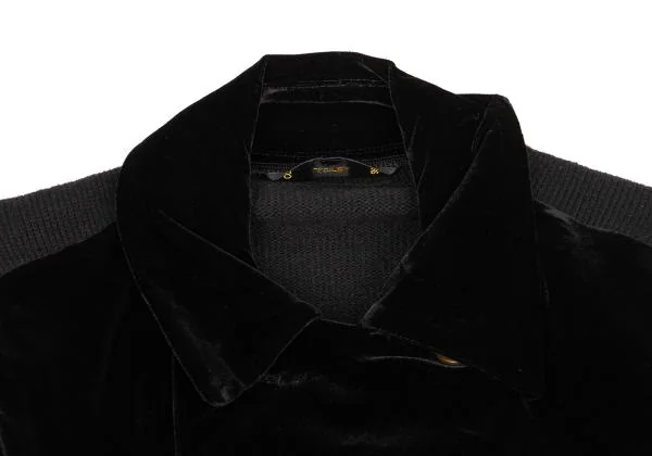コムデギャルソンCOMME des GARCONS フロントベロアニットドッキングコート 黒S K-156095_004