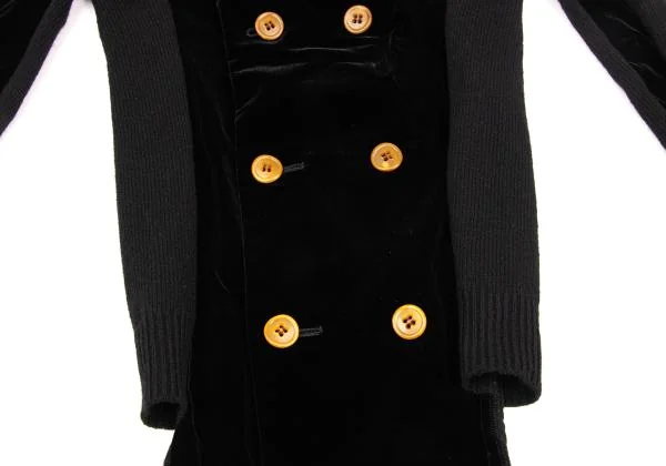 コムデギャルソンCOMME des GARCONS フロントベロアニットドッキングコート 黒S K-156095_009