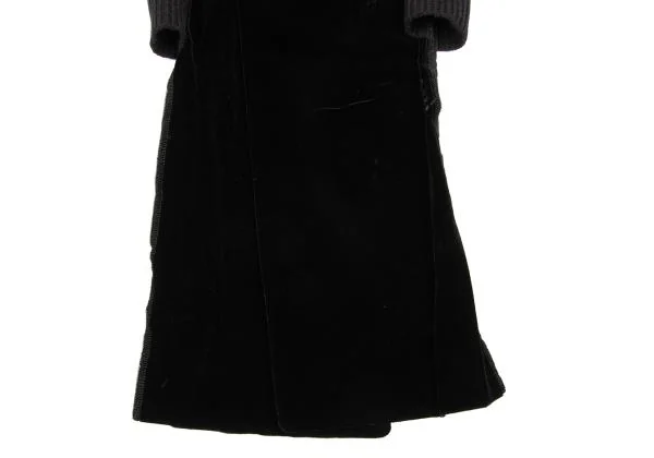 コムデギャルソンCOMME des GARCONS フロントベロアニットドッキングコート 黒S K-156095_010