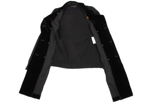 コムデギャルソンCOMME des GARCONS フロントベロアニットドッキングコート 黒S K-156095_012