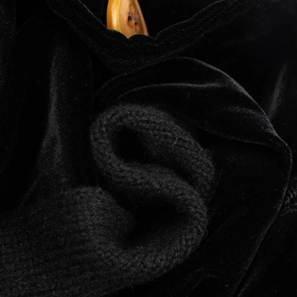 コムデギャルソンCOMME des GARCONS フロントベロアニットドッキングコート 黒S K-156095_014