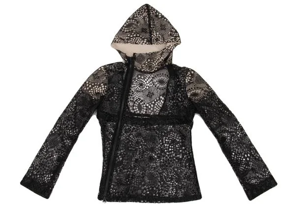 Yohji Yamamoto FEMME Lace Design Back Open Zip Hoodie K-156115_002