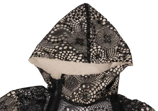 Yohji Yamamoto FEMME Lace Design Back Open Zip Hoodie K-156115_004