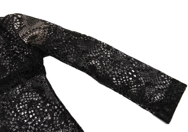 Yohji Yamamoto FEMME Lace Design Back Open Zip Hoodie K-156115_005