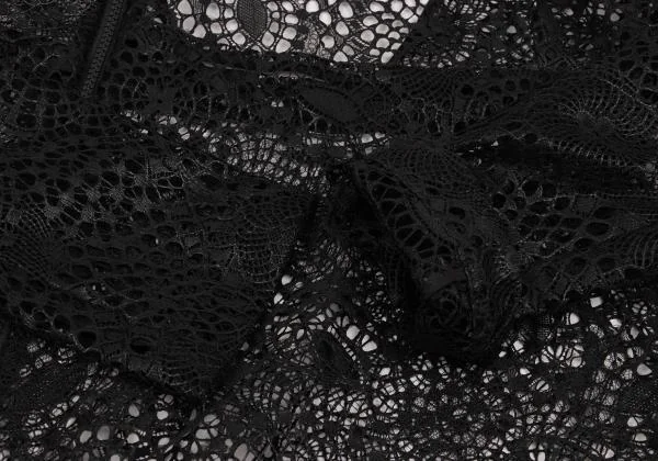 Yohji Yamamoto FEMME Lace Design Back Open Zip Hoodie K-156115_006