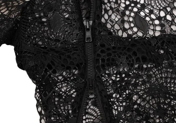 Yohji Yamamoto FEMME Lace Design Back Open Zip Hoodie K-156115_008