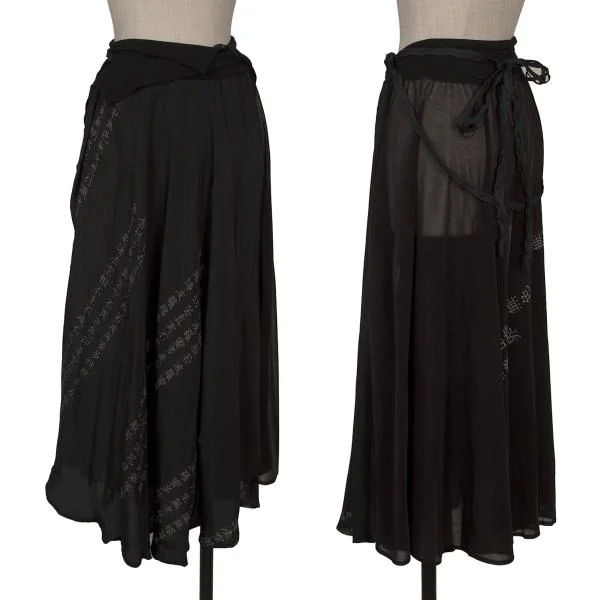 【ヨウジヤマモト】youji Yamamoto 　1 ブラック　シルクスカート レギュレーション ヨウジヤマモトREGULATION yohji yamamoto