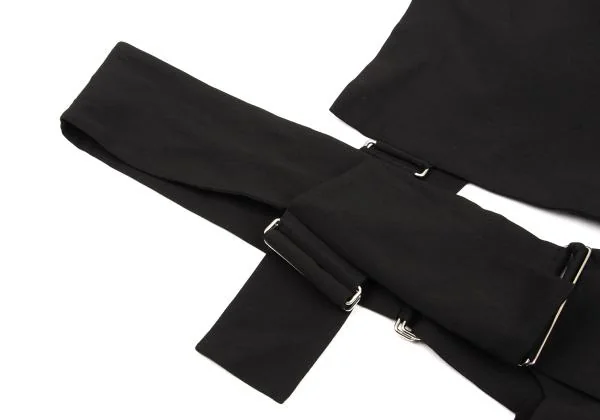 ヨウジヤマモト ファムYohji Yamamoto FEMME レーヨンギャバストラップデザインスカート 黒1 K-156125_004