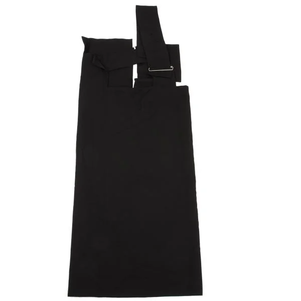 ヨウジヤマモト ファムYohji Yamamoto FEMME レーヨンギャバストラップデザインスカート 黒1 K-156125_011