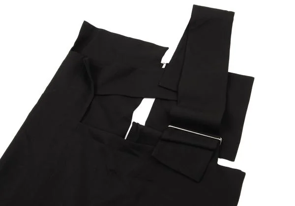 ヨウジヤマモト ファムYohji Yamamoto FEMME レーヨンギャバストラップデザインスカート 黒1 K-156125_012
