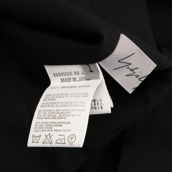 ヨウジヤマモト ファムYohji Yamamoto FEMME レーヨンギャバストラップデザインスカート 黒1 K-156125_015