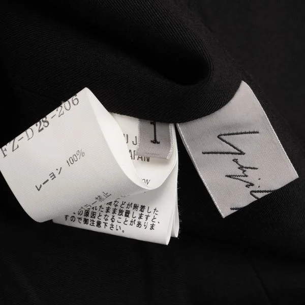 ヨウジヤマモト ファムYohji Yamamoto FEMME レーヨンギャバストラップデザインスカート 黒1 K-156125_016