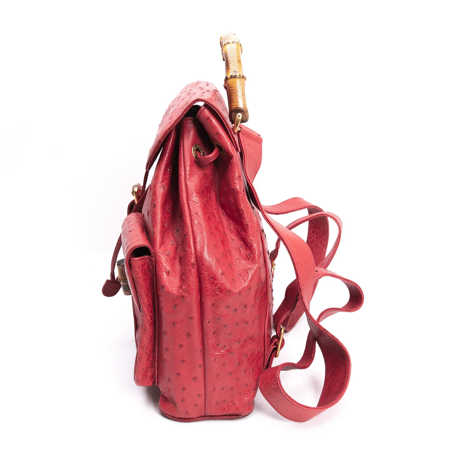 定価50万！美品✨GUCCI オーストリッチ バンブー リュック レザー 赤