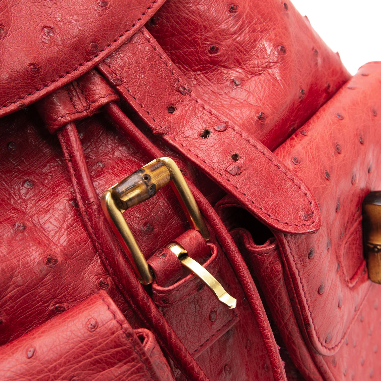 定価50万！美品✨GUCCI オーストリッチ バンブー リュック レザー 赤