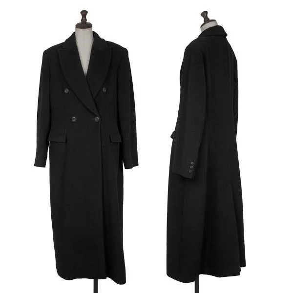 ジョルジオ アルマーニGIORGIO ARMANI LE COLLEZIONI ウールモッサダブルブレストコート 黒10 K-156171_001