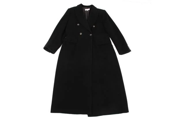 ジョルジオ アルマーニGIORGIO ARMANI LE COLLEZIONI ウールモッサダブルブレストコート 黒10 K-156171_002