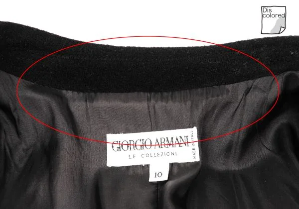ジョルジオ アルマーニGIORGIO ARMANI LE COLLEZIONI ウールモッサダブルブレストコート 黒10 K-156171_012