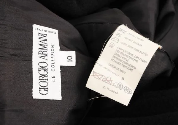 ジョルジオ アルマーニGIORGIO ARMANI LE COLLEZIONI ウールモッサダブルブレストコート 黒10 K-156171_015