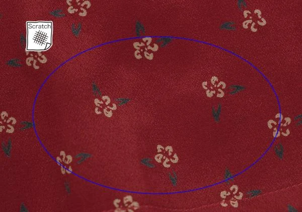イヴサンローランYves Saint Laurent シルクフラワープリントリボンネックブラウス 赤34 K-156185_012