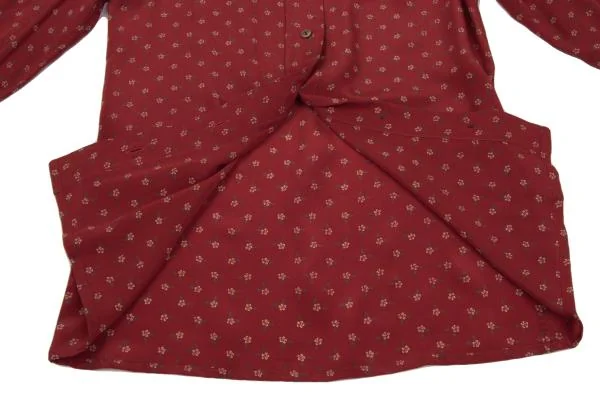 イヴサンローランYves Saint Laurent シルクフラワープリントリボンネックブラウス 赤34 K-156185_013