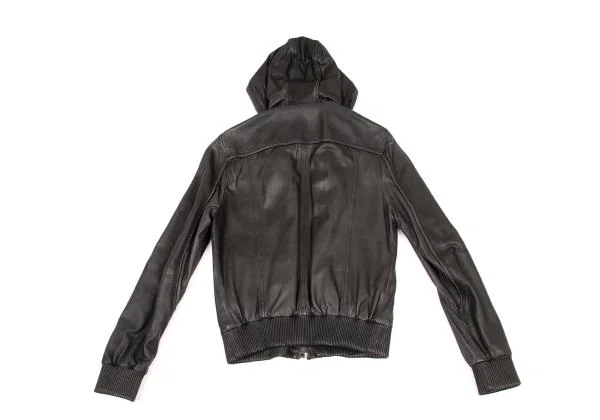 ディーアンドジーD&G ラムレザーリブ切替フーデッドジップブルゾン チャコール46 K-156291_016