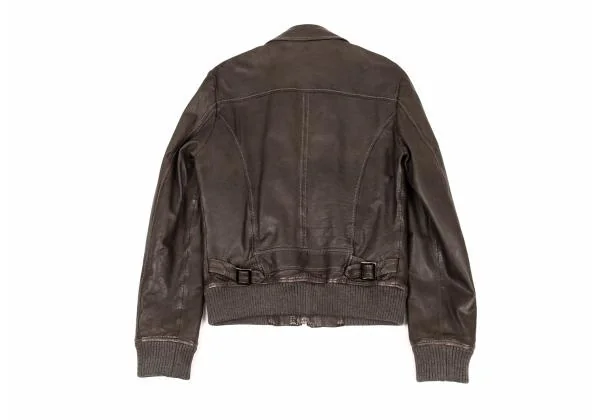 ディーアンドジーD&G ポケットデザインキルトライニングラムレザーブルゾン 焦げ茶46 K-156292_013