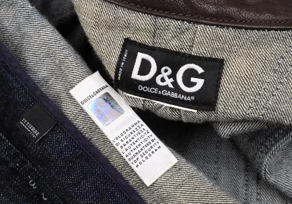 ディーアンドジーD&G 裁ち切りデザインレザー切替デニムジャケット インディゴM位 K-156293_018