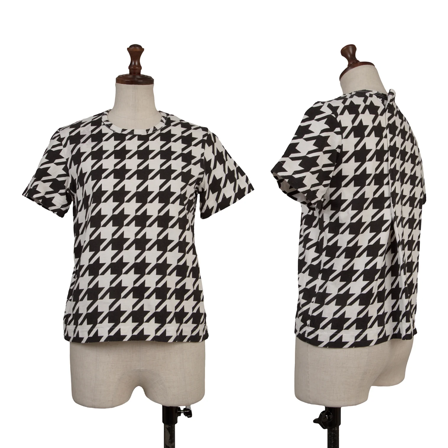 トリココムデギャルソン ビッグハウンドトゥースプリントバックタックTシャツ 黒白M位 【レディース】 トリココムデギャルソンtricot COMME des GARCONS ビッグ