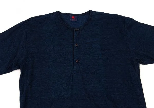 R by 45rpm Indigo Dyed Henley-neck T-shirt K-156373_002