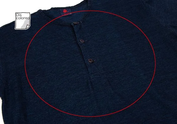 R by 45rpm Indigo Dyed Henley-neck T-shirt K-156373_003