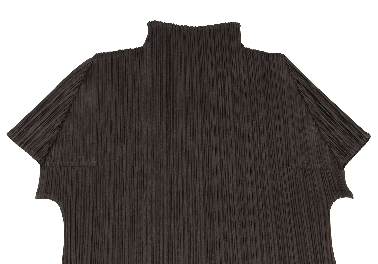 プリーツプリーズ トップス ティーシャツ ハイネック ブラック サイズ3 半袖 PLEATS PLEASE ISSEY MIYAKE(プリーツプリーズイッセイミヤケ