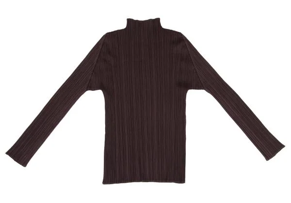 プリーツプリーズPLEATS PLEASE プリーツハイネックカットソー ボルドー3 K-156518_002