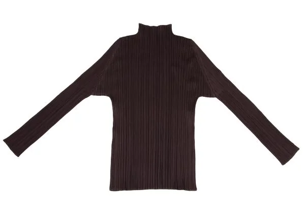 プリーツプリーズPLEATS PLEASE プリーツハイネックカットソー ボルドー3 K-156518_009