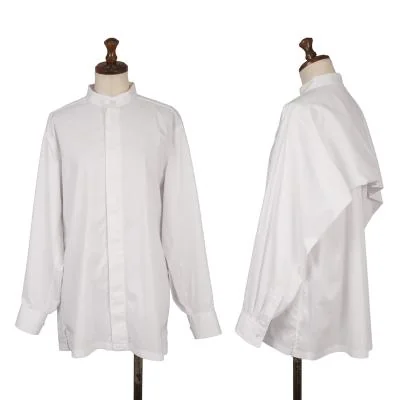 ISSEY MIYAKE Cotton Nylon Stretch Band Collar Shirt