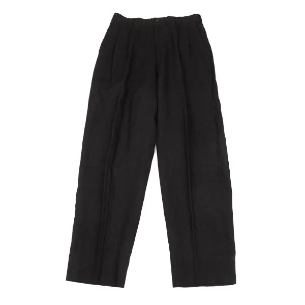 COMME des GARCONS HOMME Linen Tuck Pants Black M K-156574_001