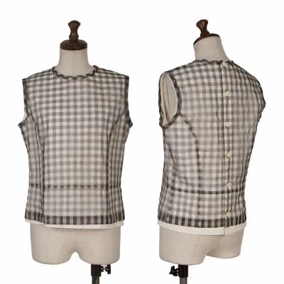 tricot COMME des GARCONS Check Layered Sleeveless Blouse