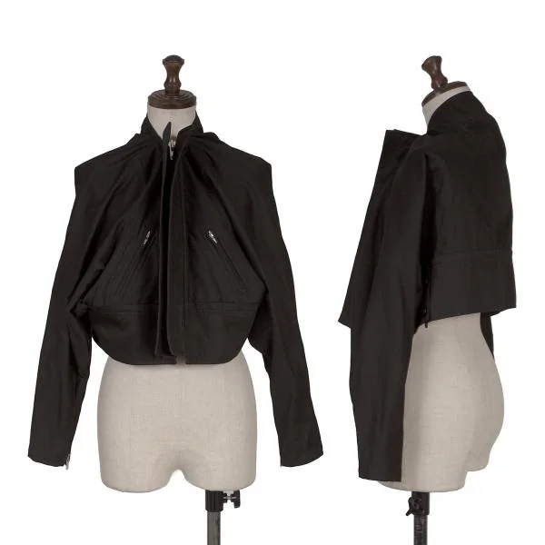 Yohji Yamamoto FEMME Front Fry Design Short Blouson Black 1 K-156598_001