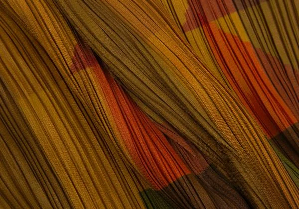 プリーツプリーズPLEATS PLEASE グラフィックプリント七分袖プリーツボタンレスカーディガン 茶カーキ3 K-156611_012